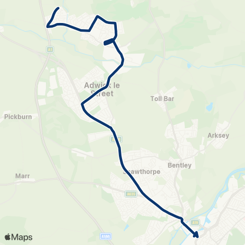 First South Yorkshire Doncaster Frenchgate Interchange / A9 - Skellow Rd / Hawthorne Crescent map