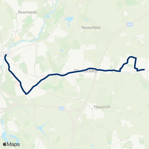 First South Yorkshire High St / Muglet Ln - Rotherham Interchange / B6 map