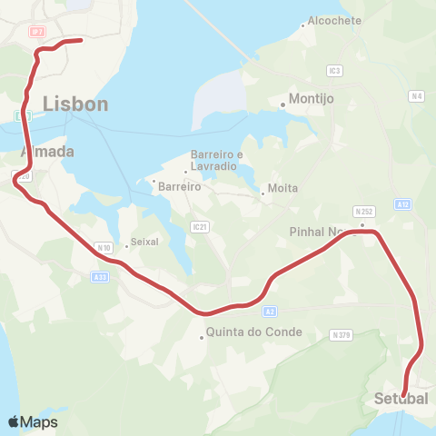 Fertagus Lisboa - Setúbal map