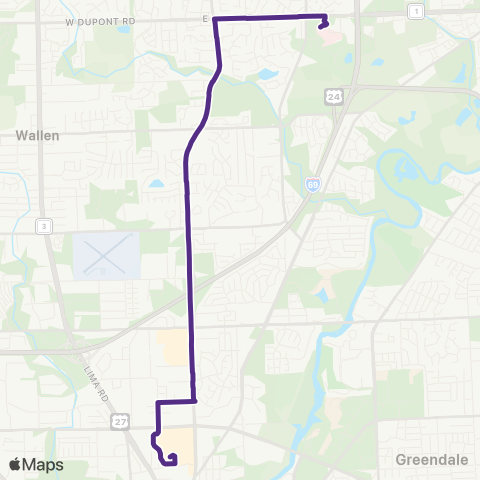 Citilink Glenbrook / Coldwater / Dupont Road map