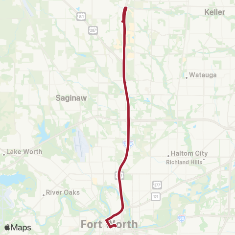 Trinity Metro North Park & Ride Express map