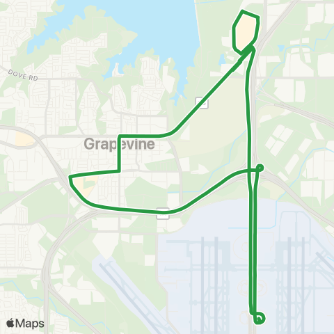 Grapevine Visitors Shuttle Grapevine Green Route map