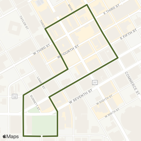 Trinity Metro Burnett Plaza Lunch Line map