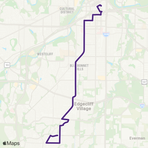 Trinity Metro 8th Ave / Mccart map