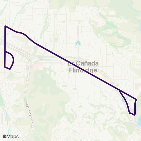 Glendale Beeline Montrose - La Canada High School map