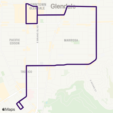 Glendale Beeline Glendale TC - Glendale Galleria map