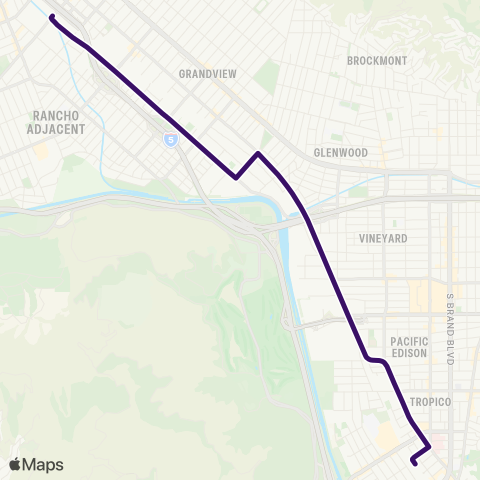 Glendale Beeline Glendale TC - Burbank Intermodal TC map