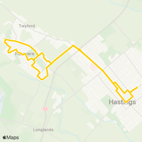 goBay Hastings and Flaxmere (loop) map