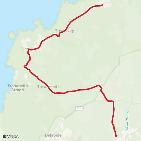 Go Cornwall Bus Bus Pk Sir James Smith Sch - Doctors Corner map