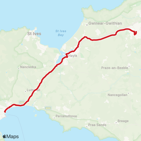 Go Cornwall Bus Bus Sta (Bay 3) - Bus Sta (Stand F) map