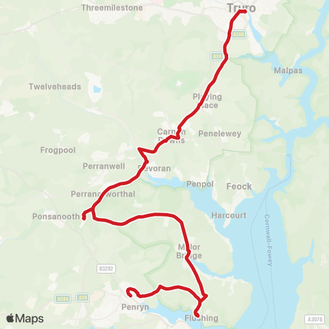 Go Cornwall Bus Truro Hill - Museum map