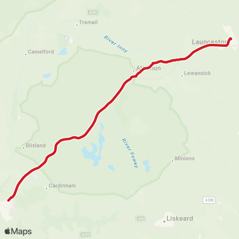 Go Cornwall Bus Westgate St - Callywith College Car Park map