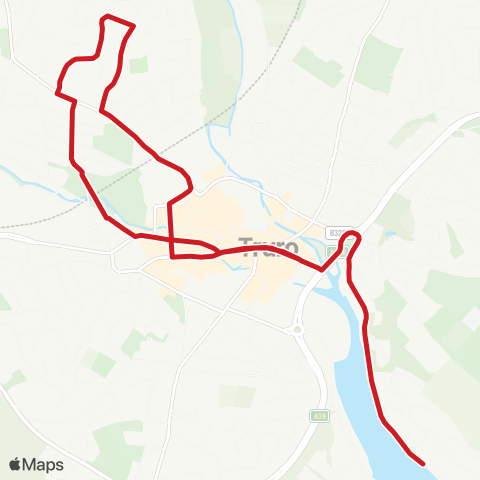 Go Cornwall Bus Haven House - Roundabout map