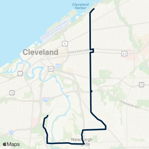 GCRTA East 55 map