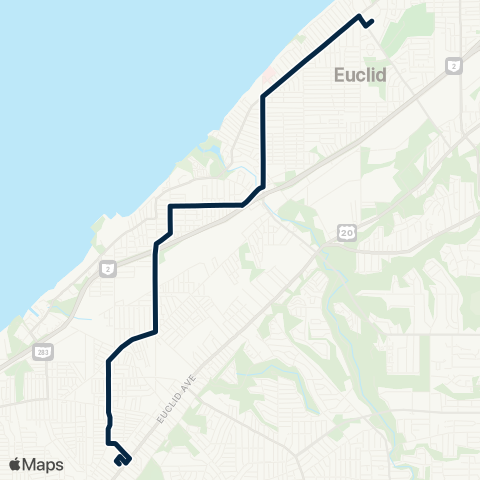 GCRTA Hayden–East 185 map