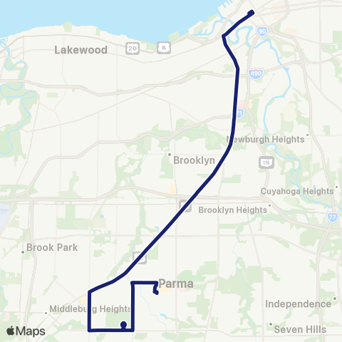 GCRTA Metrohealth Line map