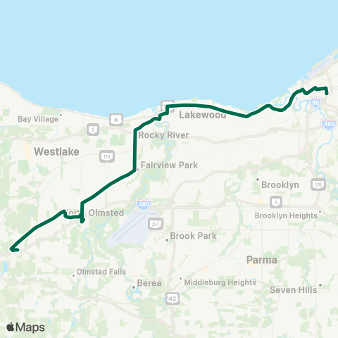 GCRTA Cleveland State Line map