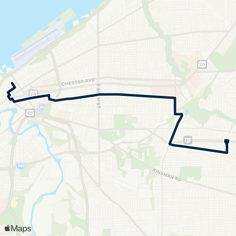 GCRTA Cedar–Buckeye map