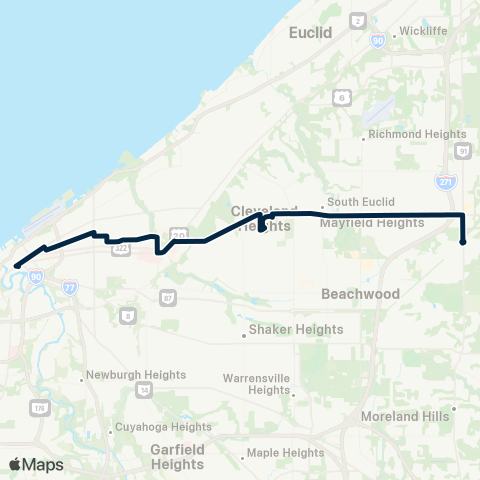 GCRTA Mayfield–Hough map