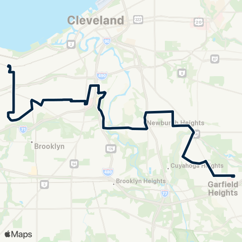 GCRTA West 98–Garfield map