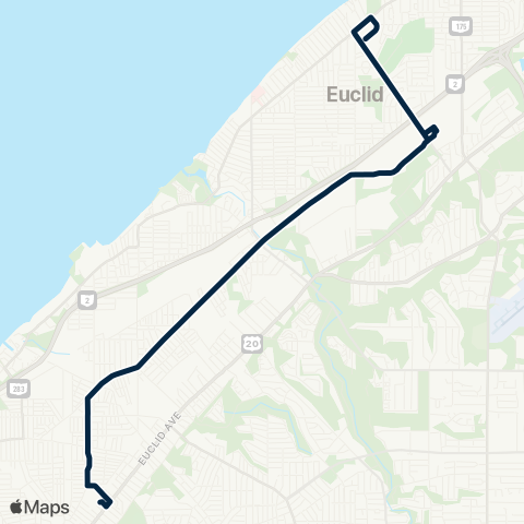 GCRTA St. Clair–Babbitt map