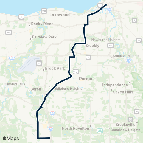 GCRTA Pearl–Tiedeman map