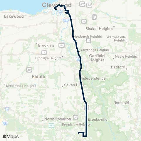 GCRTA Brecksville map