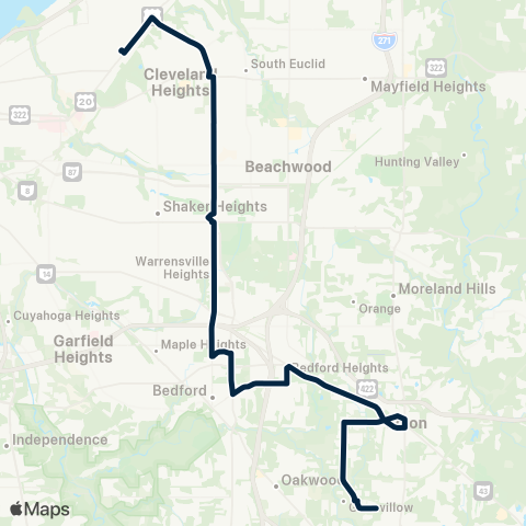 GCRTA Warrensville map