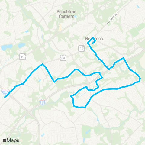 Gwinnett County Transit Beaver Ruin - Doraville map