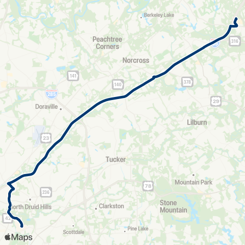 Gwinnett County Transit Indian Trail P&R - Emory map