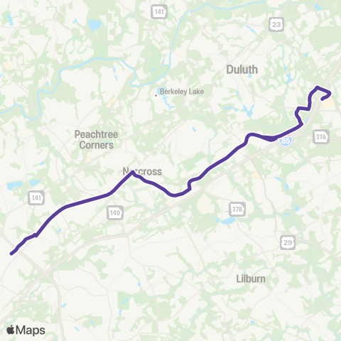 Gwinnett County Transit Sugarloaf - Gwinnett TC - Doraville map