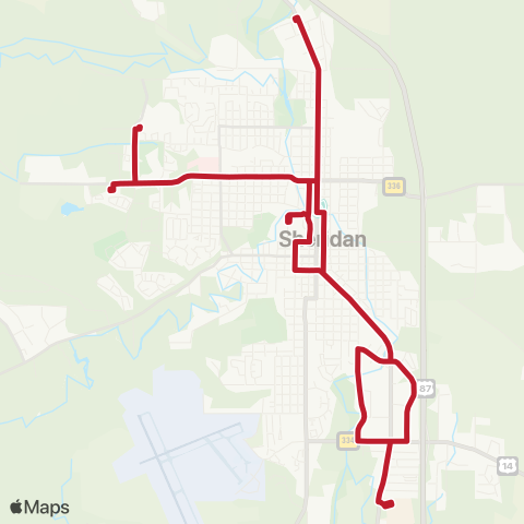 Goose Creek Transit Sheridan Shuttle map