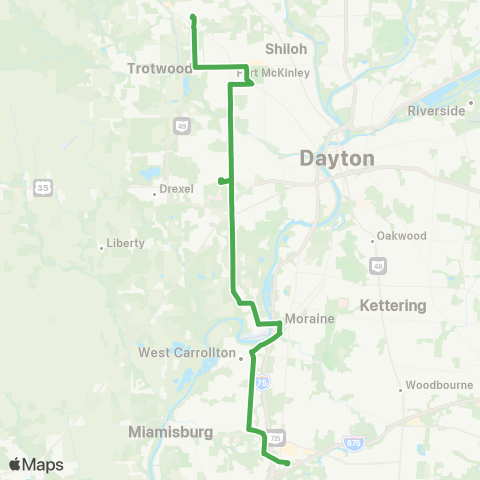 Greater Dayton RTA West Connector map