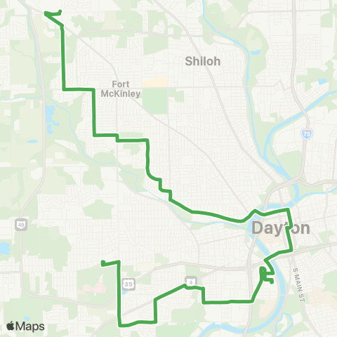 Greater Dayton RTA NW Hub - Greenwich Vill - Derby - Westown map