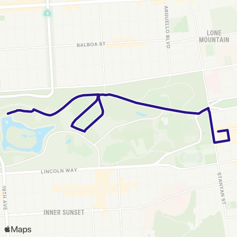 Golden Gate Park Shuttle Golden Gate Park Shuttle map