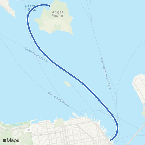 Golden Gate Transit Angel Island - San Francisco map