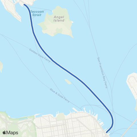 Golden Gate Transit Tiburon - San Francisco map