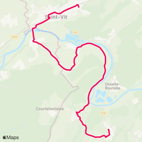 Ginko Saint-Vit ↔Byans-sur-Doubs map