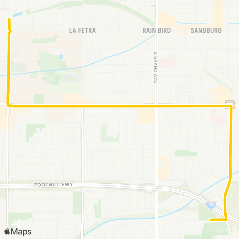 Glendora Shuttle Gold Line Commuter Shuttle South map