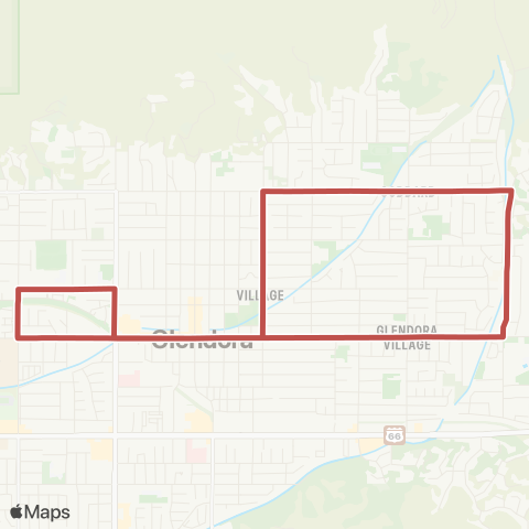 Glendora Shuttle Midday Shuttle: Tripper map