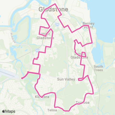 Translink Gladstone Gladstone Loop map