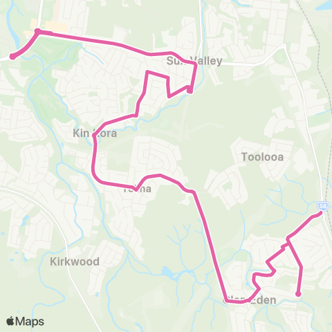 Translink Gladstone Kin Kora - Glen Eden via Telina map