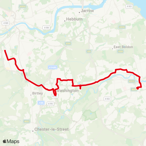 Go North East  map