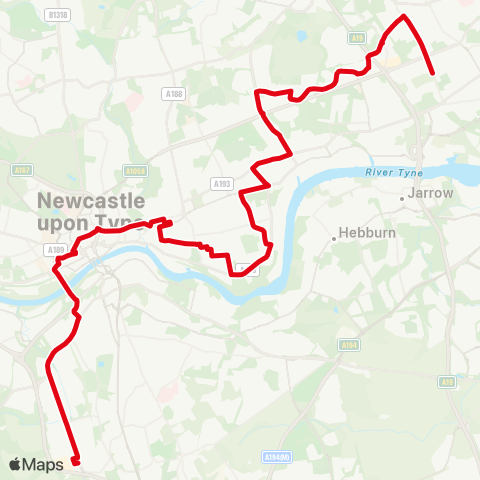 Go North East  map