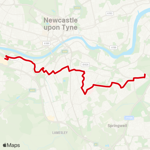 Go North East  map