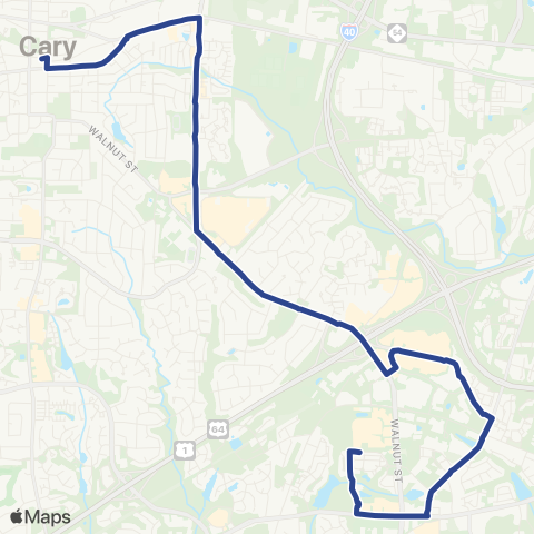 GoCary Crossroads map