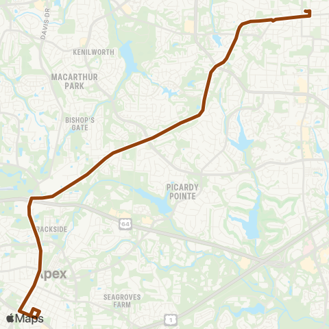 GoCary Apex Cary map