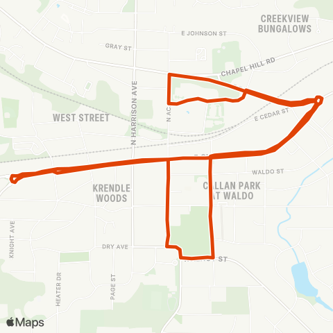 GoCary Downtown Loop map