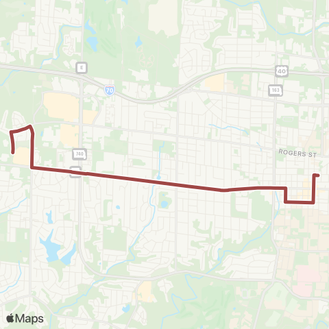 GoCOMO Red Route map