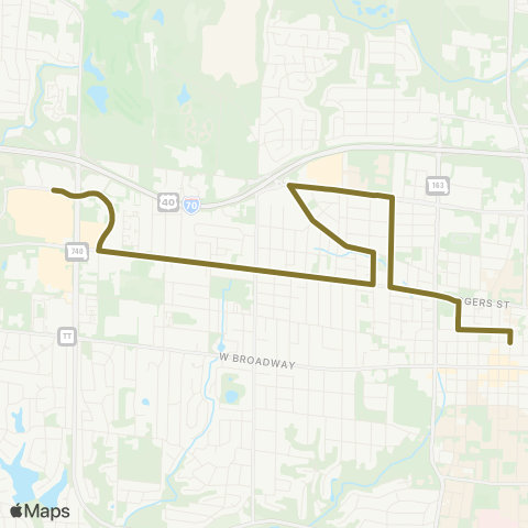 GoCOMO Gold Route map